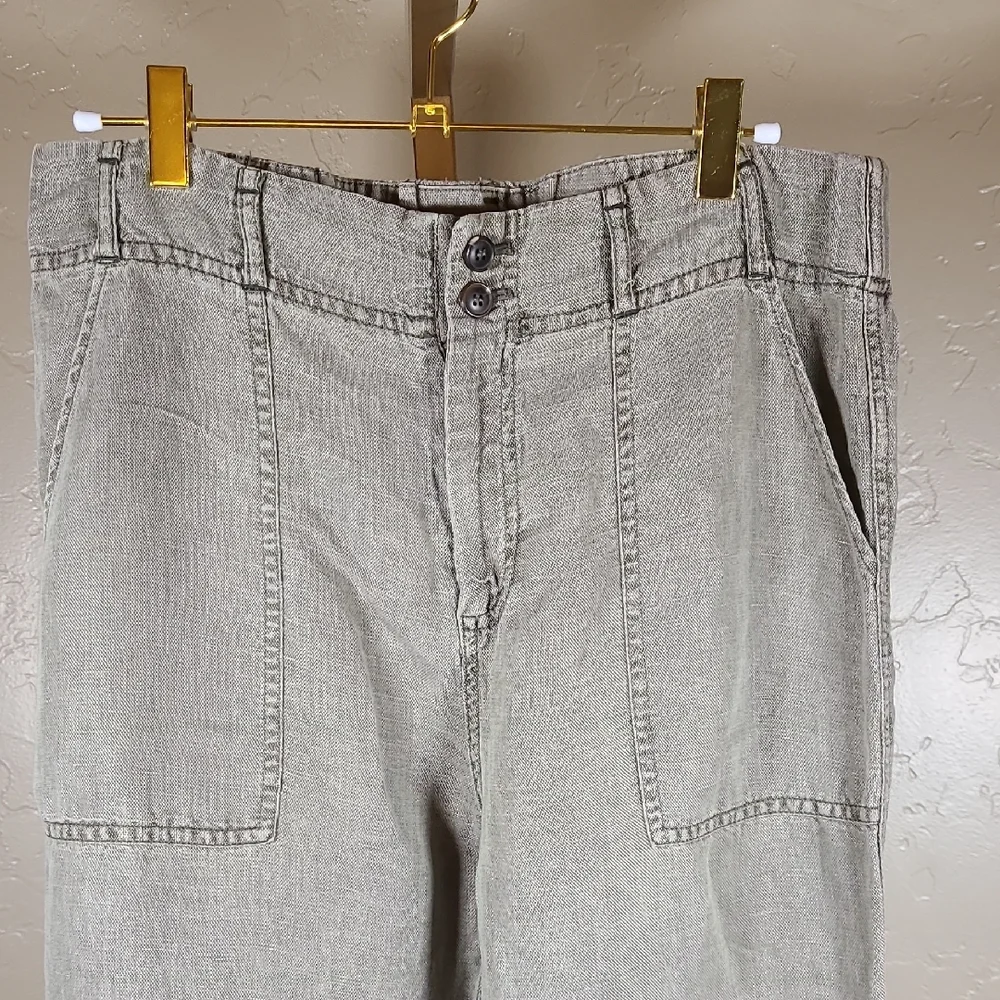 C&C‎ California Olive Green Linen Blend Pants Medium
